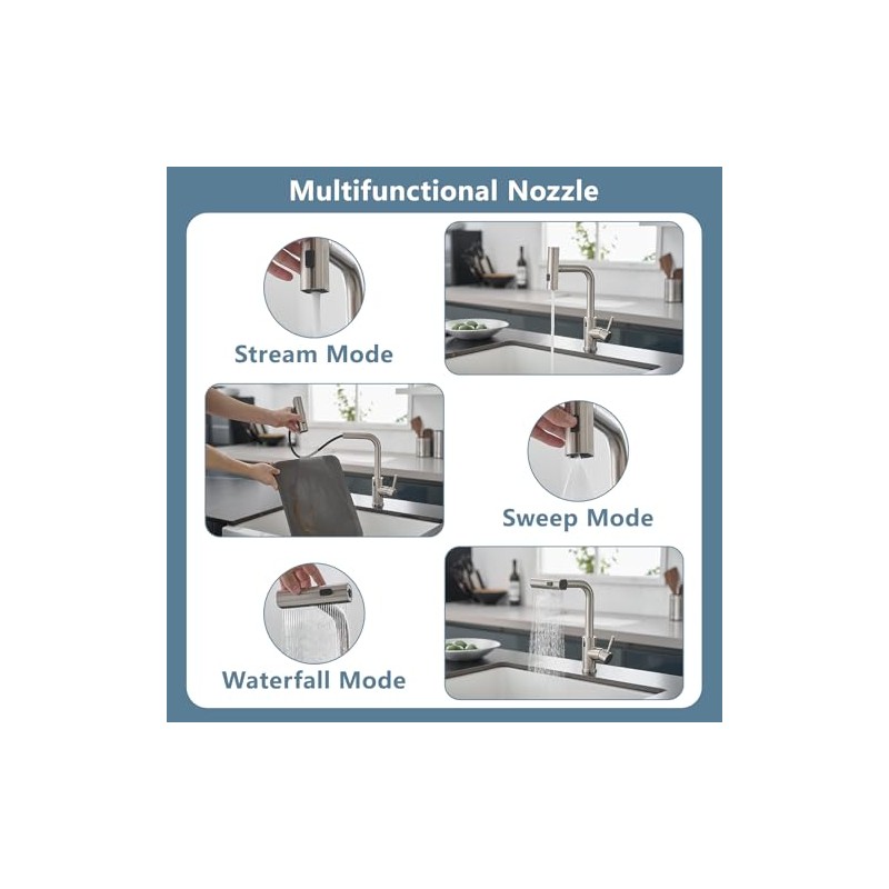 GIMILI Touchless Kitchen Faucet with Pull Down Sprayer, 15” Hight