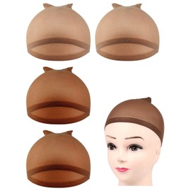 4 Pieces Nylon Elastic Hair Net, Classic Wrap Hairstyle Props, Multifunctional Stockings Mesh Hat, Universal for Men and Women, Wig Accessories.
