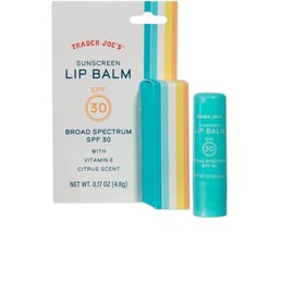 Trader Joe's Sunscreen Lip Balm SPF 30 with Vitamin E, Citrus Scent 0.17oz/4.8g (Pack of 1)