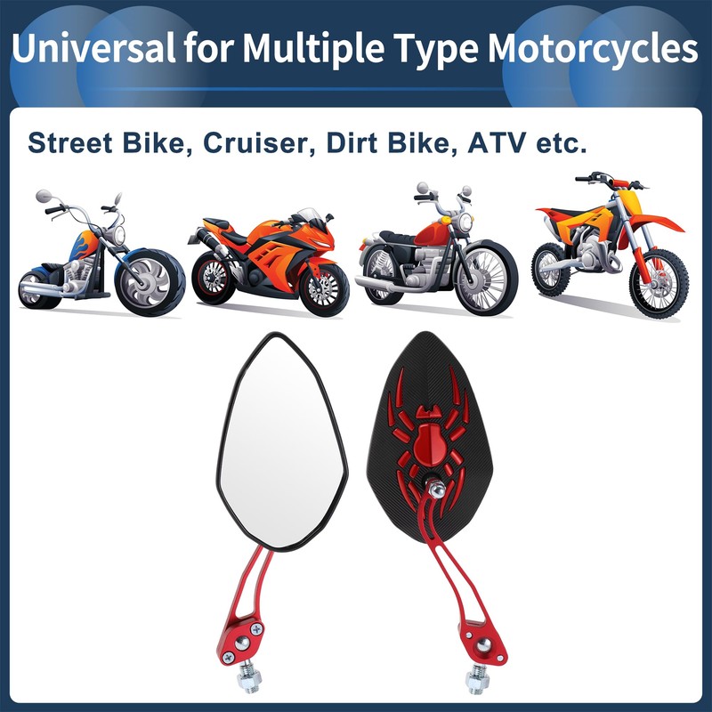 INFINAUTO Motorcycle Rear View Mirrors Bar End Side Mirrors Mount