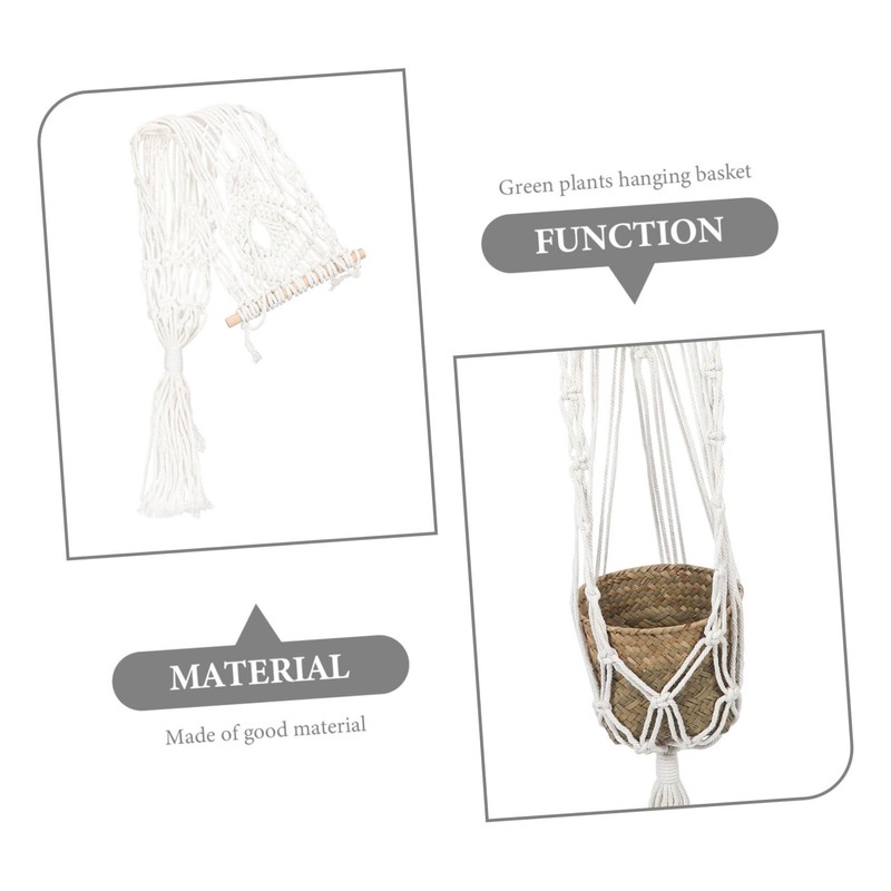 Mipcase 2pcs Flower Hanger Cotton Rope Sling Net Bag for