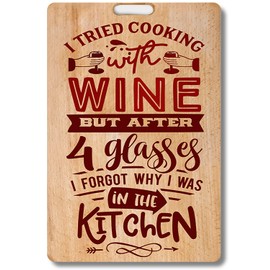 Kitchen Décor Metal Sign for Home - Metal Plaque With Wood Effect Design for Cooking, Housewarming Gifts, Café, B&B, House, Hotels & Restaurants - Indoor/Outdoor - 20cm x 30cm (Cooking With Wine)