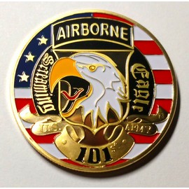 101st Airborne Screaming Eagles Army Airborne Assault Freedom Military Challenge Art Coin