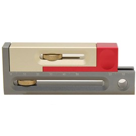 Table Saw Slot Adjuster, Mortise and Tenon Tool, Aluminum Alloy Measuring Block, Movable Ruler, Saw Slot Measuring Gauge, Table Woodworking Tool for Length Compensation