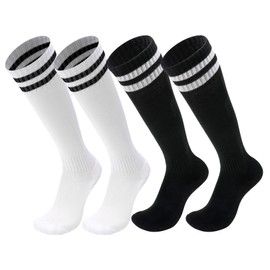FPAKDH 2 Pairs Kids Football Socks for 7-13 Years Old Breathable Sports Training Soccer Socks Running Children Girls and Boys Football Socks Present