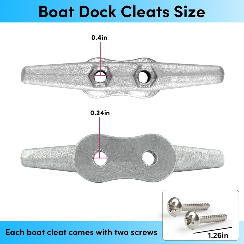 BALAVA Dock Cleat 4 inch Galvanized Iron Rope Cleat Boat