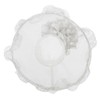 Floral Ruffle Brim Organza Hat - White OSFM