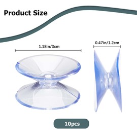 GORGECRAFT 10 Pack Small Suction Cups 30Mm Double Sided Suction Cups Hooks Clear Plastic Sucker Pads PVC Glass Table Bumpers Strong Adhesive Sucker Holders for Window Glass Christmas Lights