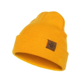 Kids Beanie Hat, Winter Toque for Boys Girls Toddler Children, Double Layer Knit Cap (Yellow)