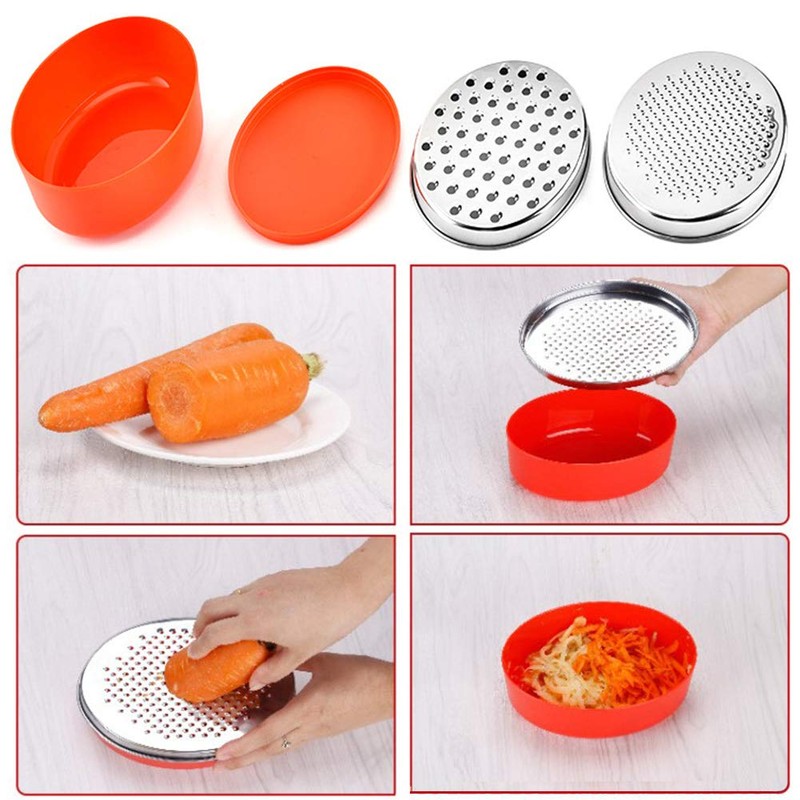 Stainless Steel Cheese Grater with Airtight Food Storage Container &