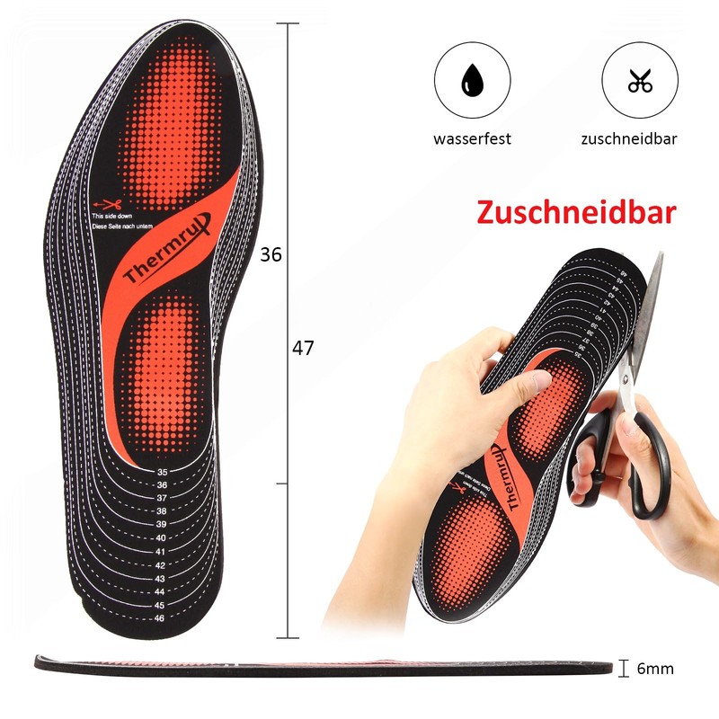 Thermrup Electric Heated Insoles Foot Warmers Rechargeable Li-Ion Battery(4 Temperature