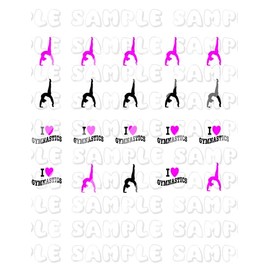 Gymnastics 3 Love Sports Small Size Nail Decals Nail Art Decals