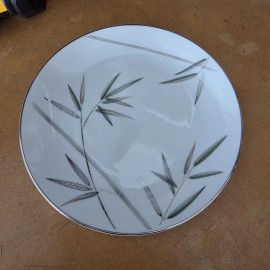 Noritake Bambina Salad Plate 8.25in White Green Silver Bamboo MCM 5791 12 avail