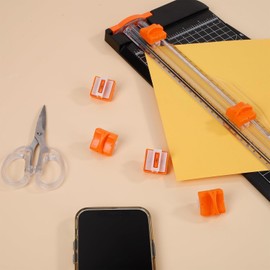 6 Pieces Paper Cutter Replacement Blades,Guillotine Paper Cutter A4 Industrial Blades with Safety Lock for Office, School & Craft Use (Orange)