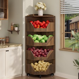 4-Tier Corner Fruit and Vegetable Storage Rack Snack Rack
