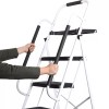 SEGAWE 5 Step Ladder Folding Steel Step Stoo w/Non-Slip Wide