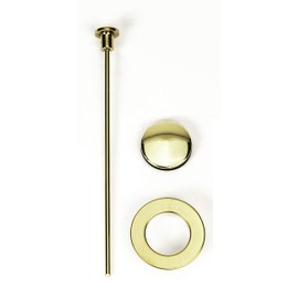 PF WaterWorks PopUp Drain Trim Kit (Stopper Cap, Flange, Pull Rod) for EasyPOPUP, SinkSTRAIN, ClogFREE, FlexPOPUP Drain; Polished Brass; PF0777