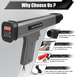 Ignition Light Gun, Strobe Lamp, 12 V Ignition Timing Gun, Ignition Adjustment Lamp, Digital Engine Ignition Timing Light for Car, Motorcycle, Boat, Plane, Lawnmower, Ignition Timing Detection Tool