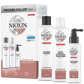 Nioxin Kit 3 de Crecimiento de Cabello, para Cada Moderada y Cabello Teido (3 Piezas Shampoo 300ml, Acondicionador 300ml, Tratamiento 100ml)          