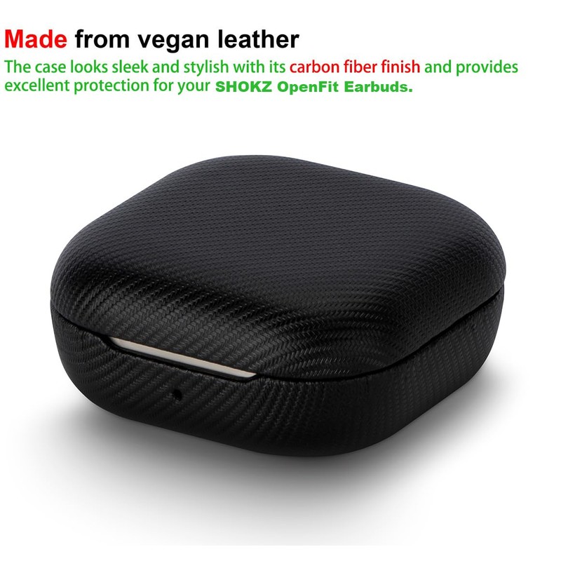 LOPIE Carbon Fiber Texture Case for SHOKZ OpenFit Open Earbuds