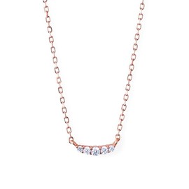 The Kiss SPD1038CZ/SPD1039CZ Silver Women's Necklace, Simple, Deluxe, Present, Wrapping, Box Included, 15.7 inches (40 cm), Silver, Cubic Zirconia