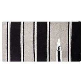 Dura-Tech Printed Double Layer Navajo Western Saddle Blanket for Horses 32" x 32" | Durable Acrylic Construction | Color Grey/Black