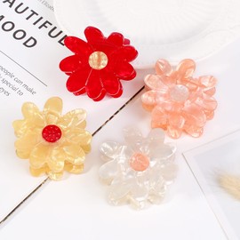 Jayongnee clip Flower Hair Claw Clips for Women, Daisy Hair Clips with Strong Hold, Flora Shaped Hair Clips for Thick Hair or Thin Hair