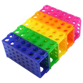 Heathrow Scientific HS29022Gpk10 HS29022G 4 Way Tube Rack, Polypropylene, Assorted Colors, Blue/Green/Pink/Yellow/Orange (Pack of 10), 1" Height, 1" Wide, 8.9" Length (Pack of 10)