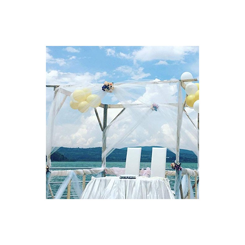 WedDecor 25m x 29cm Snow Sheer Organza Rolls Glitter Fabric