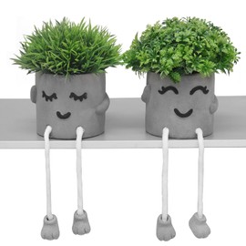 MAKHOT Set of 2 Artificial Succulent Plants in Pots, Fake Plants Faux Succulents Office Desk Decor, Mini Potted Succulents Coffee Table Decor for Women, Cute Decorations for Work Office Plants