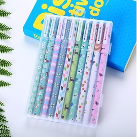 Potalam Pencil Case Pens Cute Stationary Set for Girls School Gift Present Supplies with 10 Colors Gel Ballpoint Pens Pencil Case for Teens Girls Birthday Back to School Gift