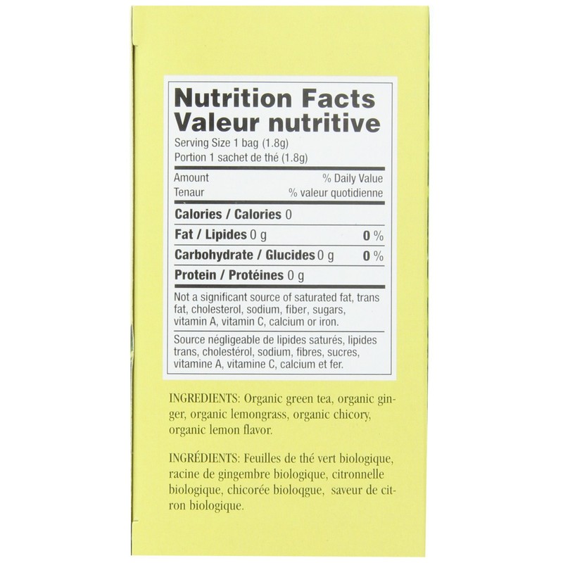 Uncle Lee's Tea Organic Lemon Ginger Green Tea, 100% Natural