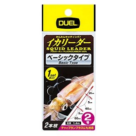 DUEL E1367 Fluoro Line No. 2 Squid Leader, 2 Branches, 1 Set, No. 2, Snap Included