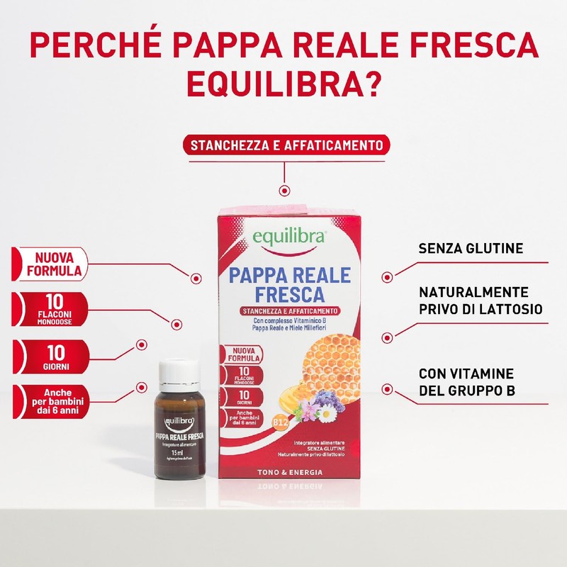 Equilibra Integratori Alimentari, Pappa Reale Fresca, Integratore con Vitamine del