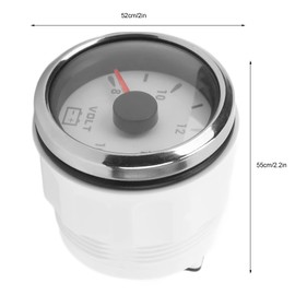 Boat Voltmeter, 52 mm Marine Voltmeter 8-16 V Pointer 7 Colours Backlight IP67 Waterproof Voltmeter for Boat RV Car 9-32 V (White) Other Measuring Devices