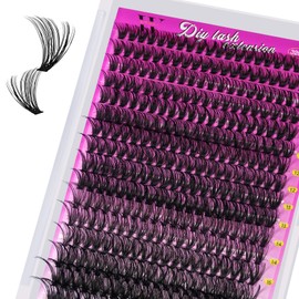 Wispy Eyelash Clusters Pack of 320 Eyelash Clusters 40D Eyelash Clusters 9-16 mm Eyelash Clusters Individual Eyelashes Soft Clusters with Thin Band Artificial Eyelashes (40D, D-Mix 9-16 mm)