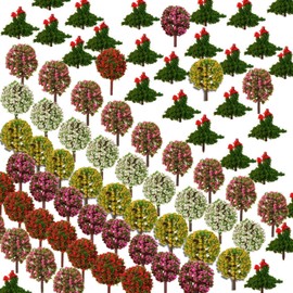 OrgMemory 90Pcs Model Trees Miniature Plants Train Scenery Artificial Fake Trees Model Railroad Scenery, Diorama Supplies, Wargame DIY Scenery Landscape