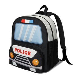 QXWREL Toddler Backpack for Boys 3-8: Preschool Kindergarten Backpack - Cute Kids Backpacks for Boys-Police Car
