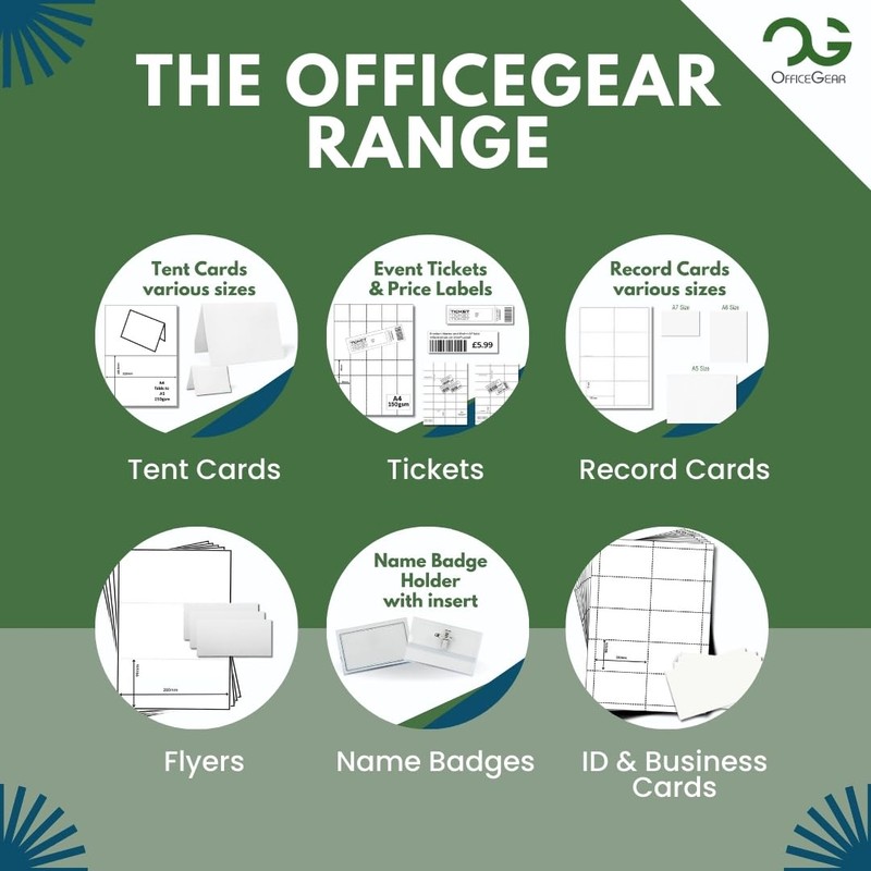 OfficeGear Green A7 Cards 8-up [55 Sheets - 440 Pack]