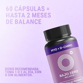 Bajo Zero Balance – Myo Inositol 450 mg + D-Chiro Inositol 50 mg | Fórmula 9:1 Clínicamente Respaldada | Equilibrio Hormonal y Metabólico | 60 Cápsula