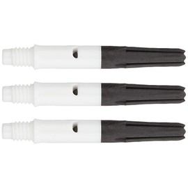 L-style - Juego de Dardos giratorios de Carbono (3 Unidades, sonajero Extra Duradero y reducido), Color Blanco y Negro, Blanco, 19.0mm