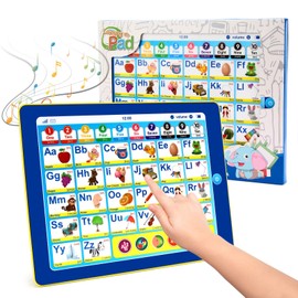 6-in-1 Kids Tablet with ABC/Words/Numbers/Color/Games/Music - Interactive Educational Electronic Toys Makes Learning Fun, Toddler Learning Toys Gifts for Age 3 4 5 Year Old Boys Girls&Preschool