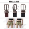 XZQTIVE Reversible Leather Belts for Women with Rotated Metal Buckle