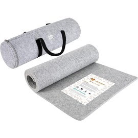 OHOCO Wool Pressing Mat for Quilting - 15 x 54 XL Extra Large Felt Ironing Pad 3/8" Thick, 100% Wool Heat Resistant for Ironing, Sewing, Cutting on Ironing Board, Tabletop, Dryer, Countertop