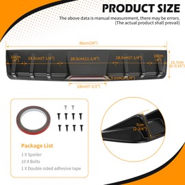 JMTBNO For Dodge Durango SRT R/T Rear Bumper Lip Diffuser Shark Fins Splitter Spoiler