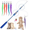 Retractable Cat Toys Wand with 5 Piece Teaser Refills, Interactive