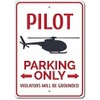 Wisesign Pilot Parking Metal Signs Decorative Retro Tin Sign Poster Plaque Home Deocr Funny Gifts 8 X 12, Pilot Gift, Pilot Decor, Helicopter Gift