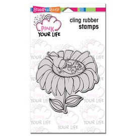 Stampendous PLCW04 Whisper Sunflower Pink Your Life Cling Rubber Stamp