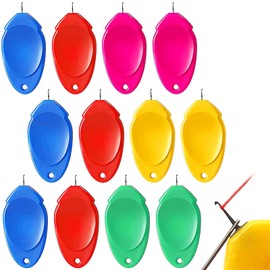 XINCHENG 10 Pieces Needle Threader, Plastic Sewing Needle Threader, Oval Plastic Needle Threader Hand Sewing Tool, Thumb Shape Simple Threading Machine Needle Threader