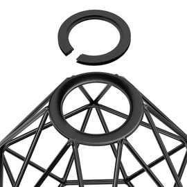 ledscom.de Pack of 3 Cage Lampshade, Black, E27 / E14, 155 mm Diameter